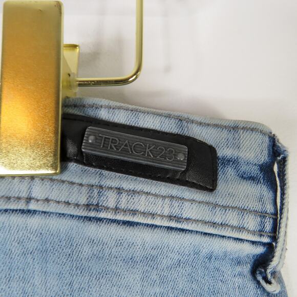 Y2k Track23 Men's Ripped Never Stop Graffiti Flames Graphic Jeans 36x32 - Picture 4 of 7